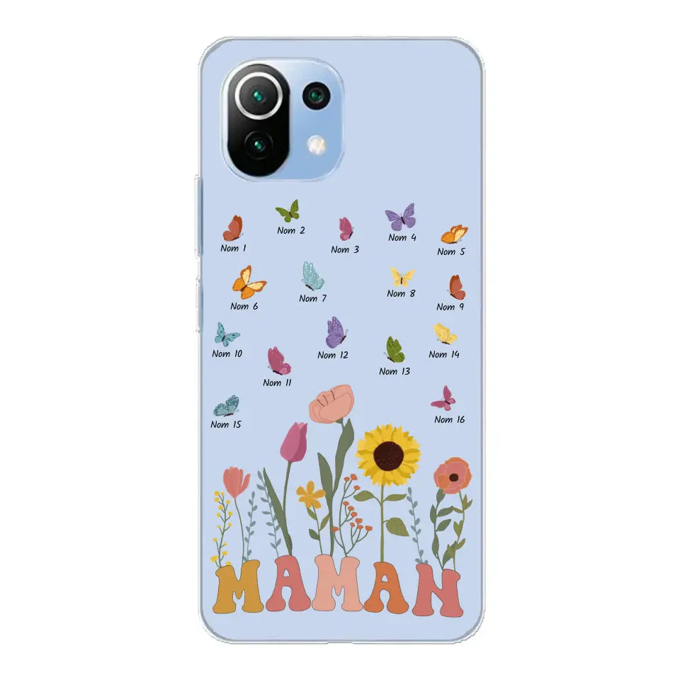Prairie et papillons - Coque de téléphone personnalisée