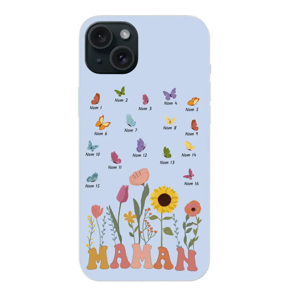 Prairie et papillons - Coque de téléphone personnalisée