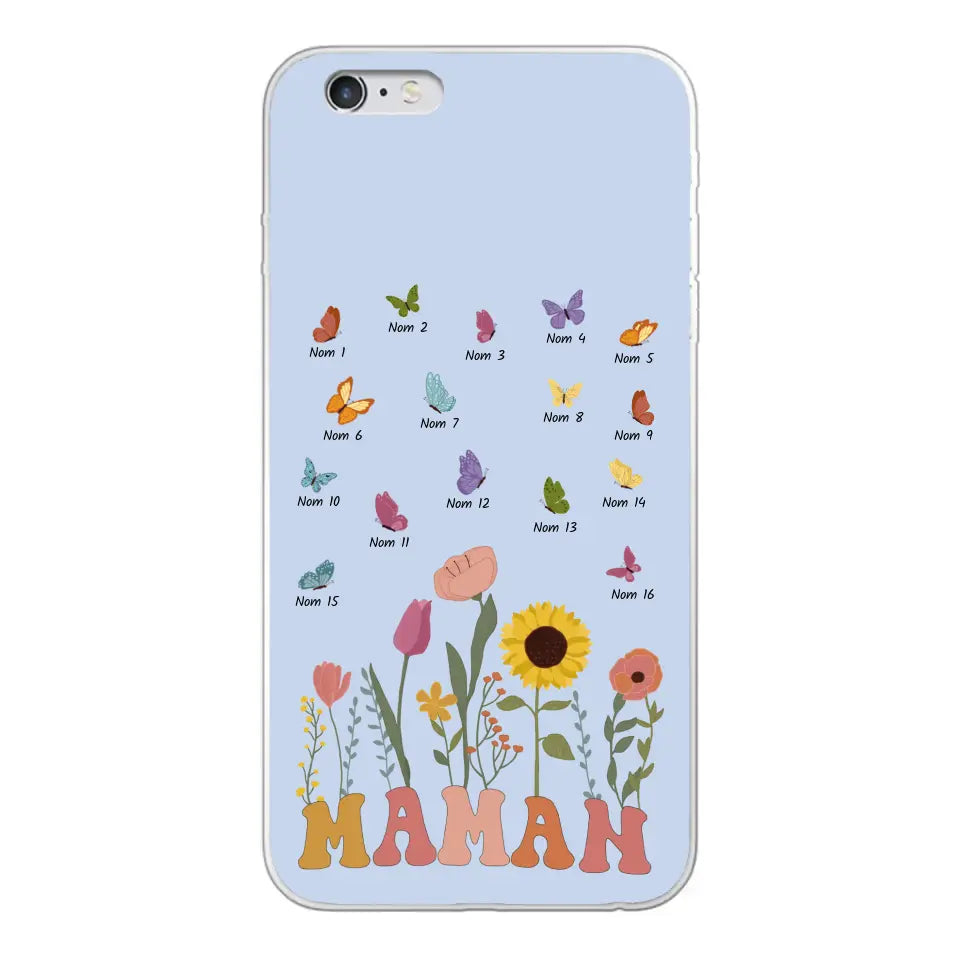 Prairie et papillons - Coque de téléphone personnalisée