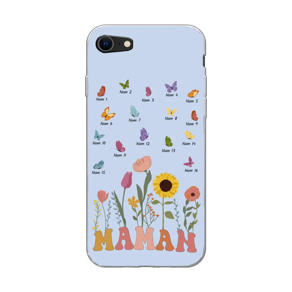 Prairie et papillons - Coque de téléphone personnalisée