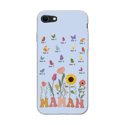 Prairie et papillons - Coque de téléphone personnalisée