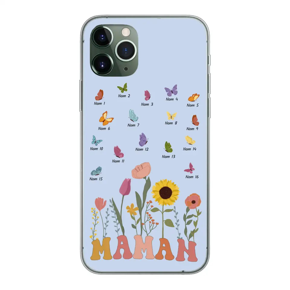 Prairie et papillons - Coque de téléphone personnalisée