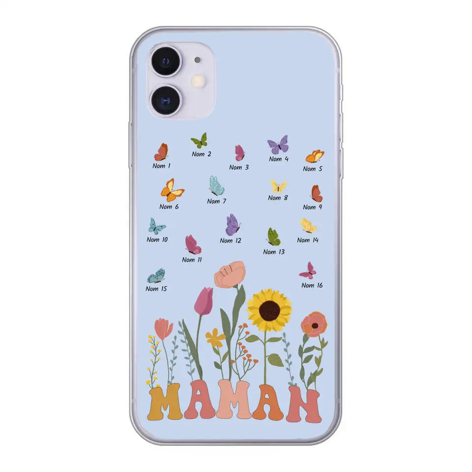 Prairie et papillons - Coque de téléphone personnalisée