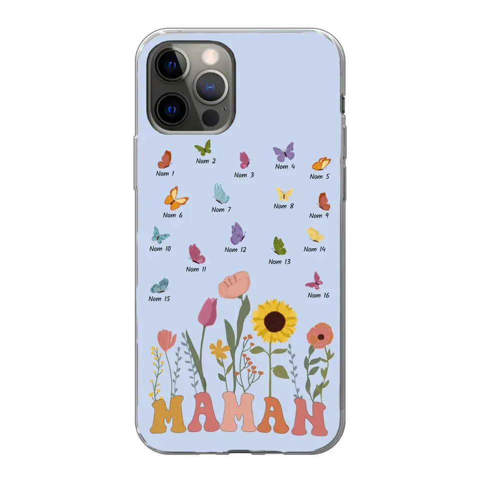 Prairie et papillons - Coque de téléphone personnalisée