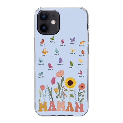 Prairie et papillons - Coque de téléphone personnalisée