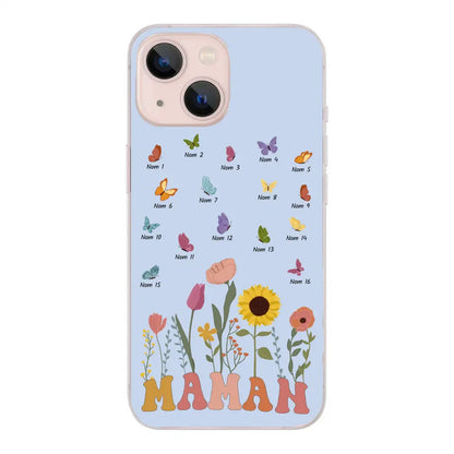 Prairie et papillons - Coque de téléphone personnalisée