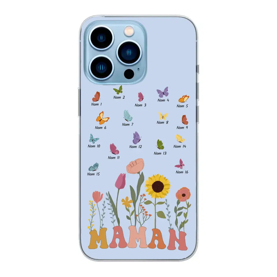 Prairie et papillons - Coque de téléphone personnalisée