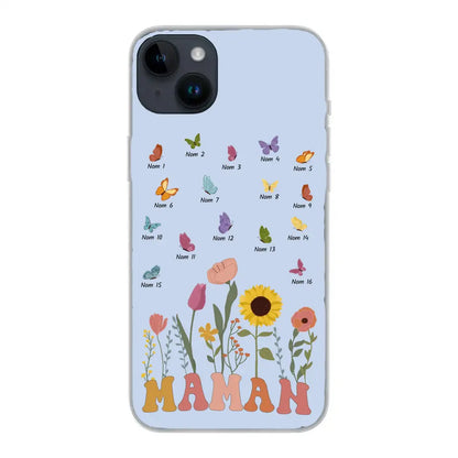 Prairie et papillons - Coque de téléphone personnalisée
