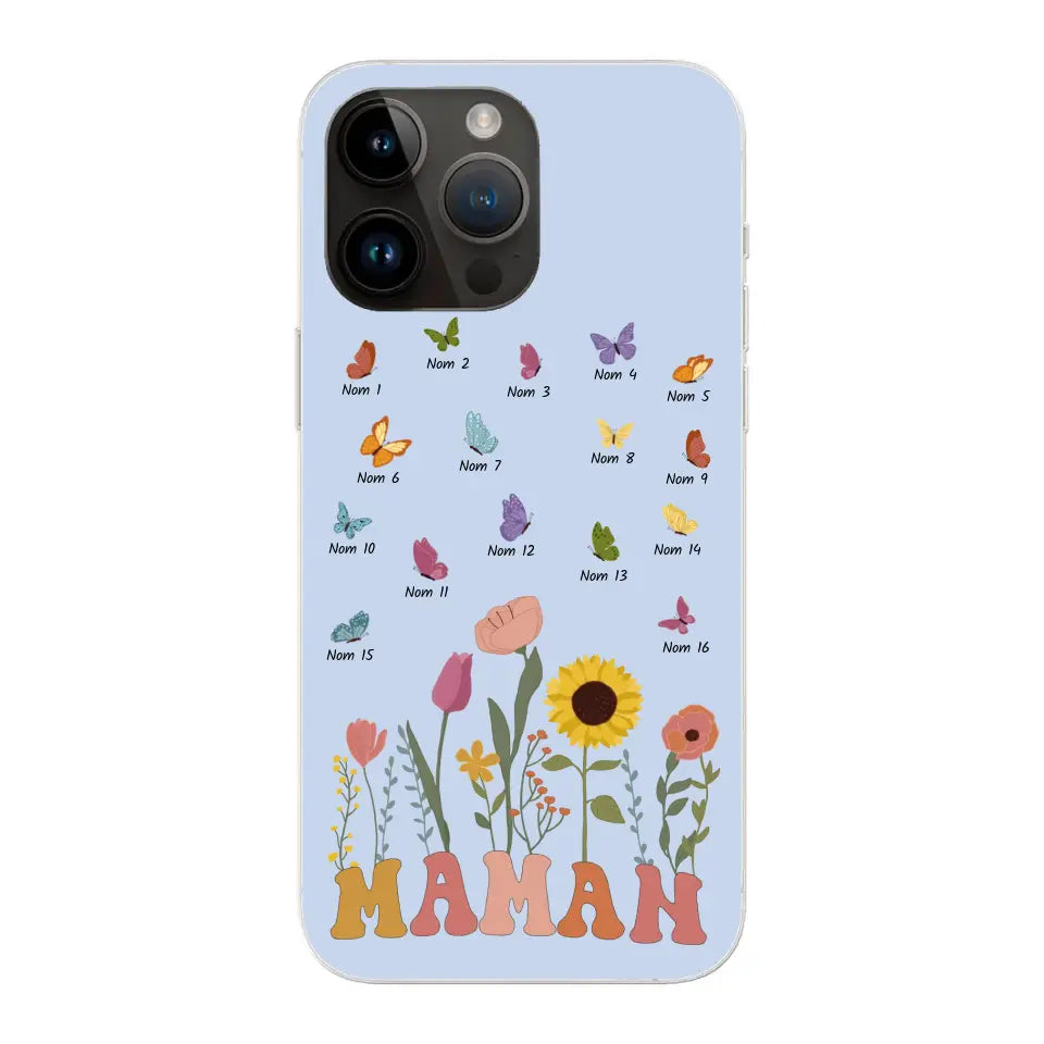 Prairie et papillons - Coque de téléphone personnalisée
