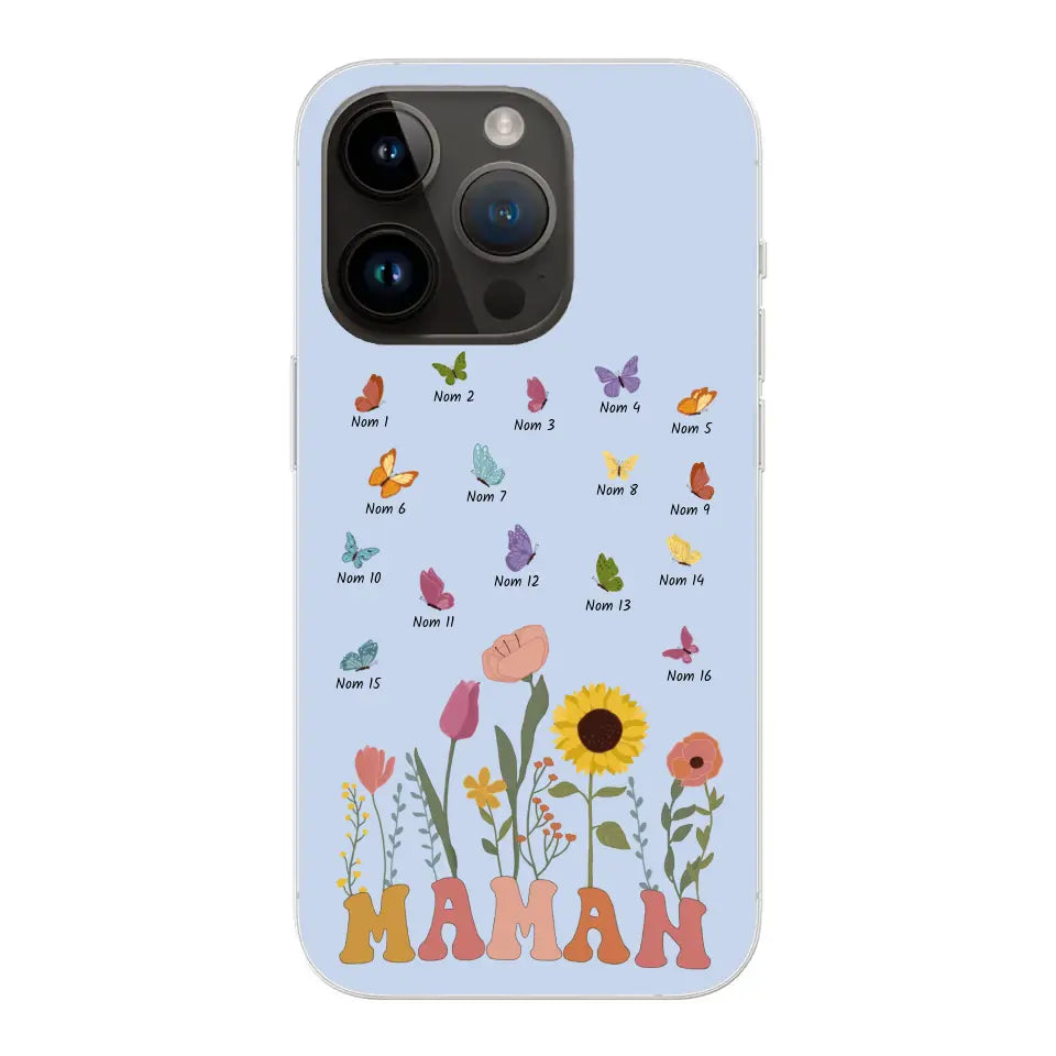 Prairie et papillons - Coque de téléphone personnalisée