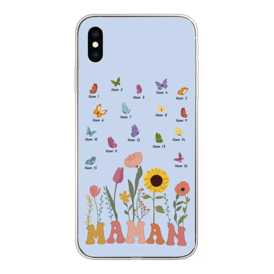 Prairie et papillons - Coque de téléphone personnalisée
