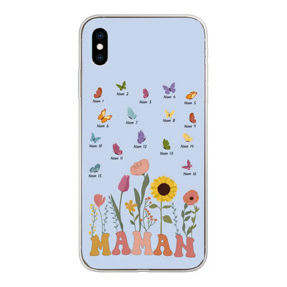 Prairie et papillons - Coque de téléphone personnalisée