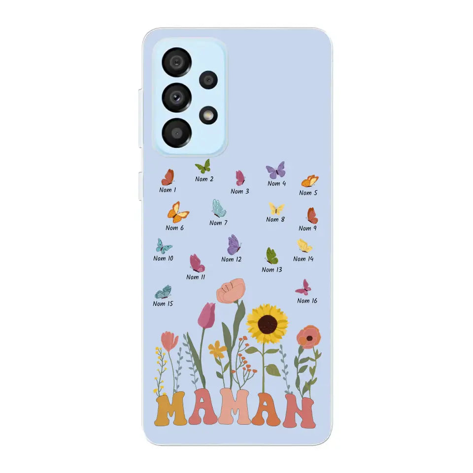 Prairie et papillons - Coque de téléphone personnalisée