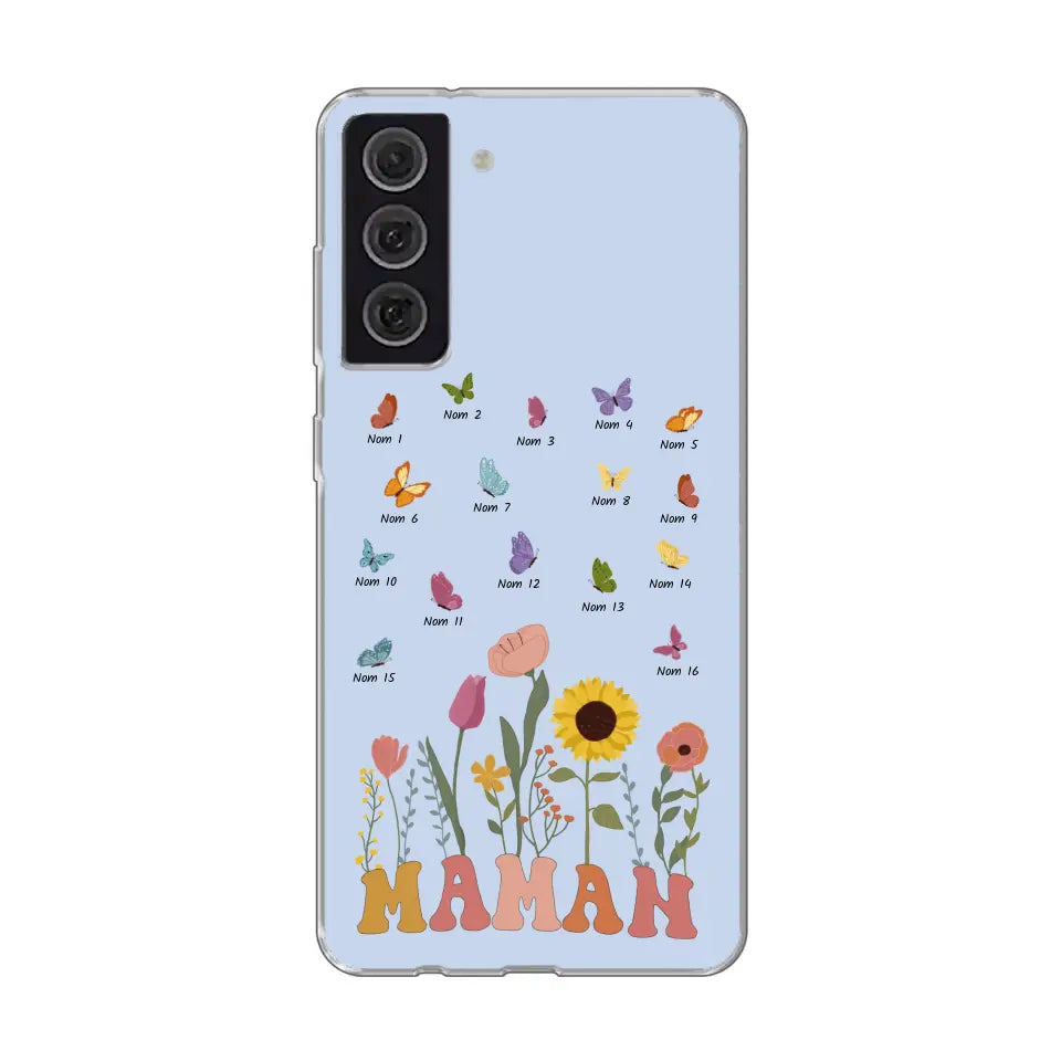 Prairie et papillons - Coque de téléphone personnalisée