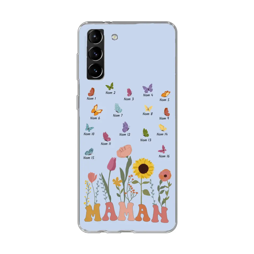 Prairie et papillons - Coque de téléphone personnalisée
