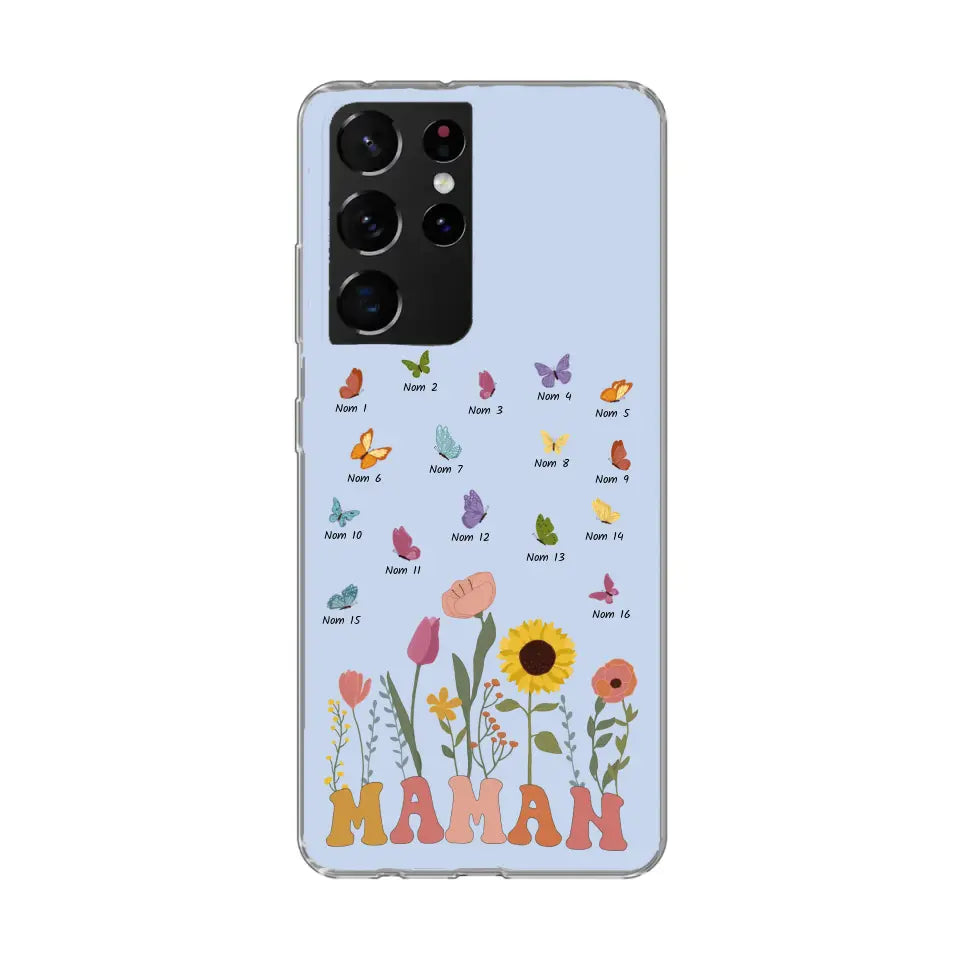 Prairie et papillons - Coque de téléphone personnalisée