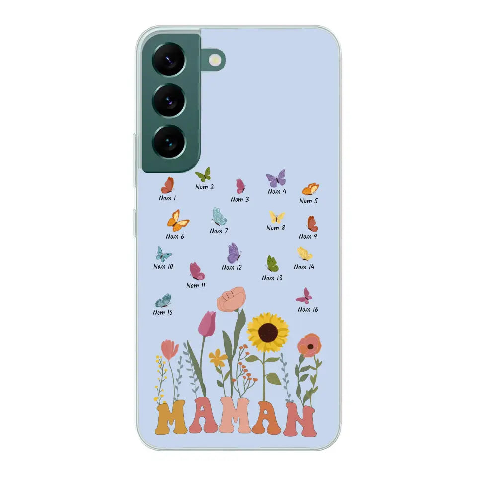 Prairie et papillons - Coque de téléphone personnalisée