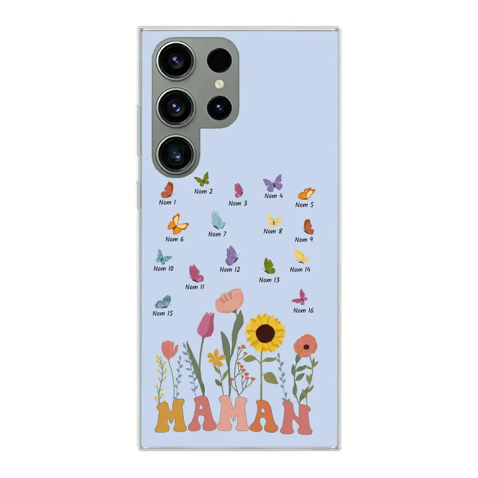 Prairie et papillons - Coque de téléphone personnalisée