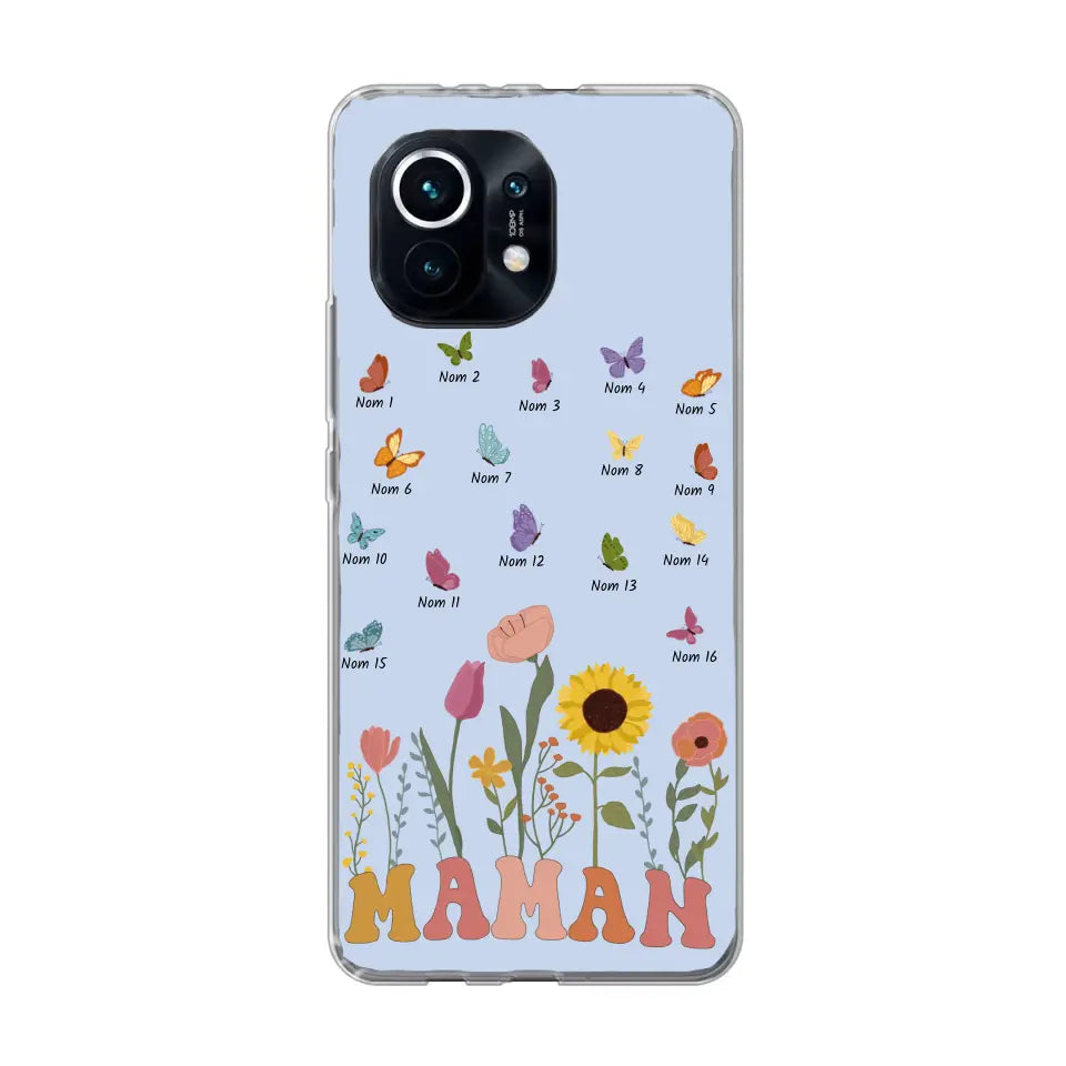 Prairie et papillons - Coque de téléphone personnalisée