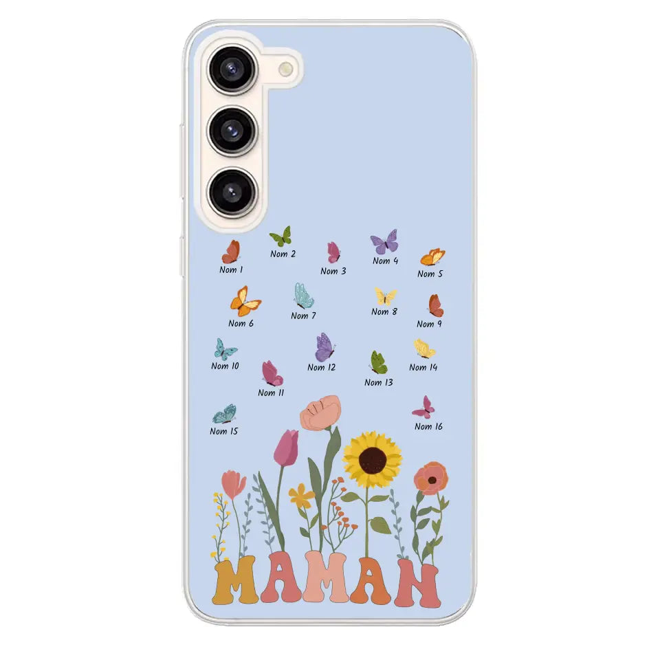 Prairie et papillons - Coque de téléphone personnalisée