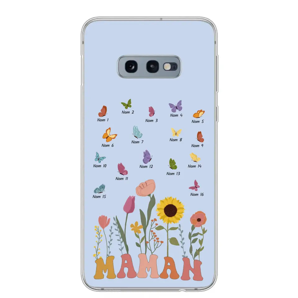 Prairie et papillons - Coque de téléphone personnalisée