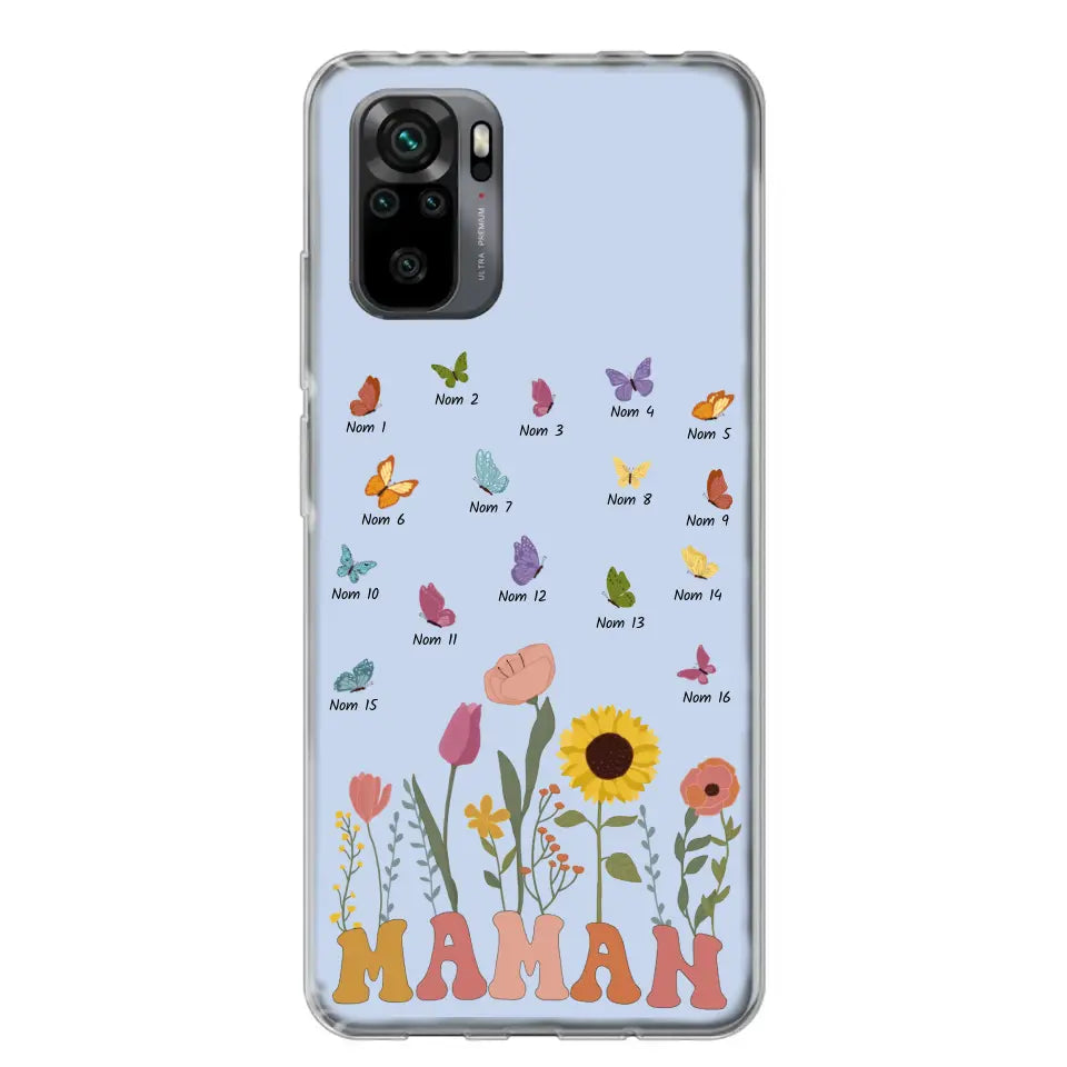 Prairie et papillons - Coque de téléphone personnalisée