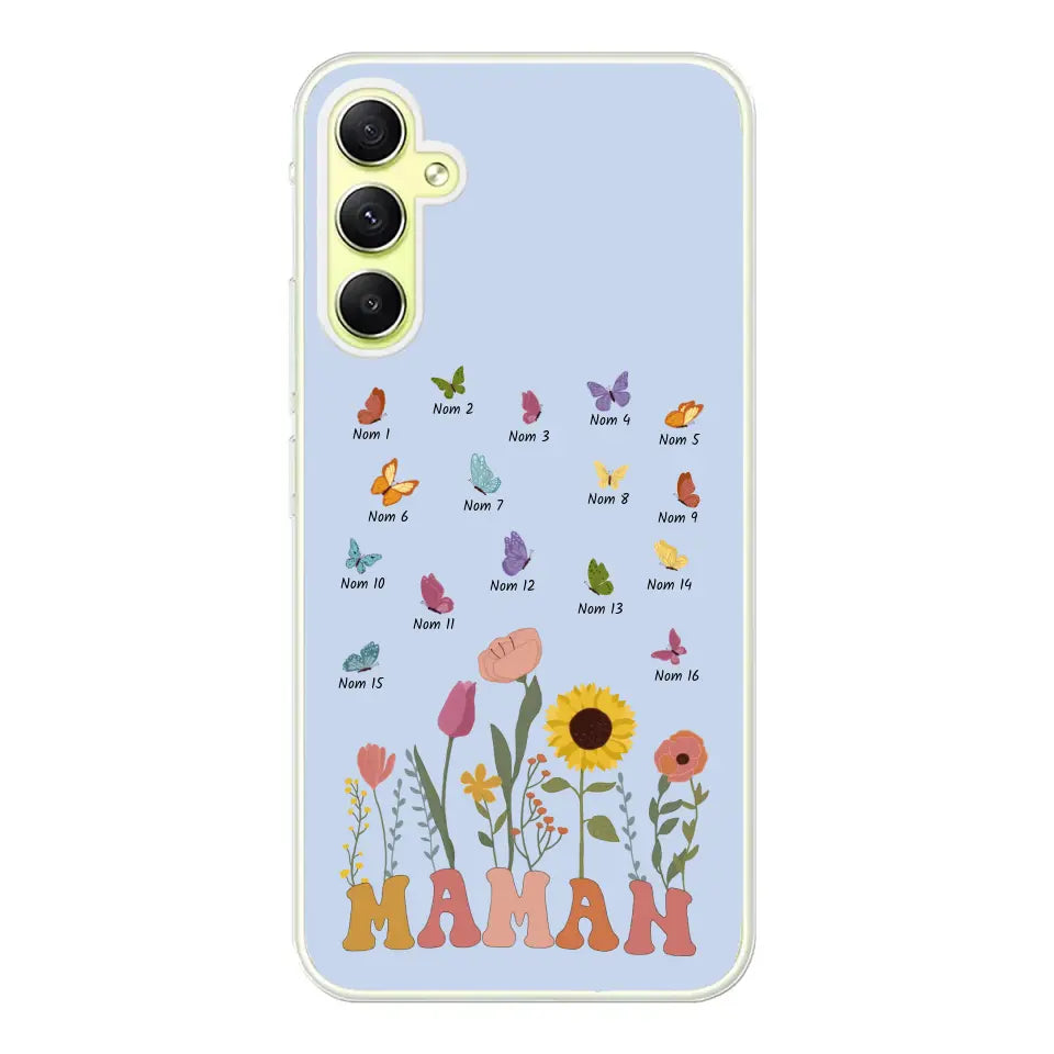 Prairie et papillons - Coque de téléphone personnalisée