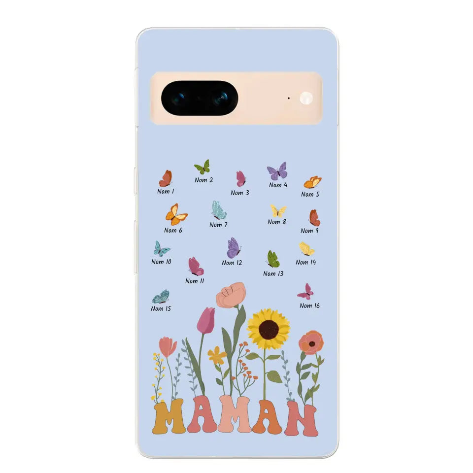 Prairie et papillons - Coque de téléphone personnalisée