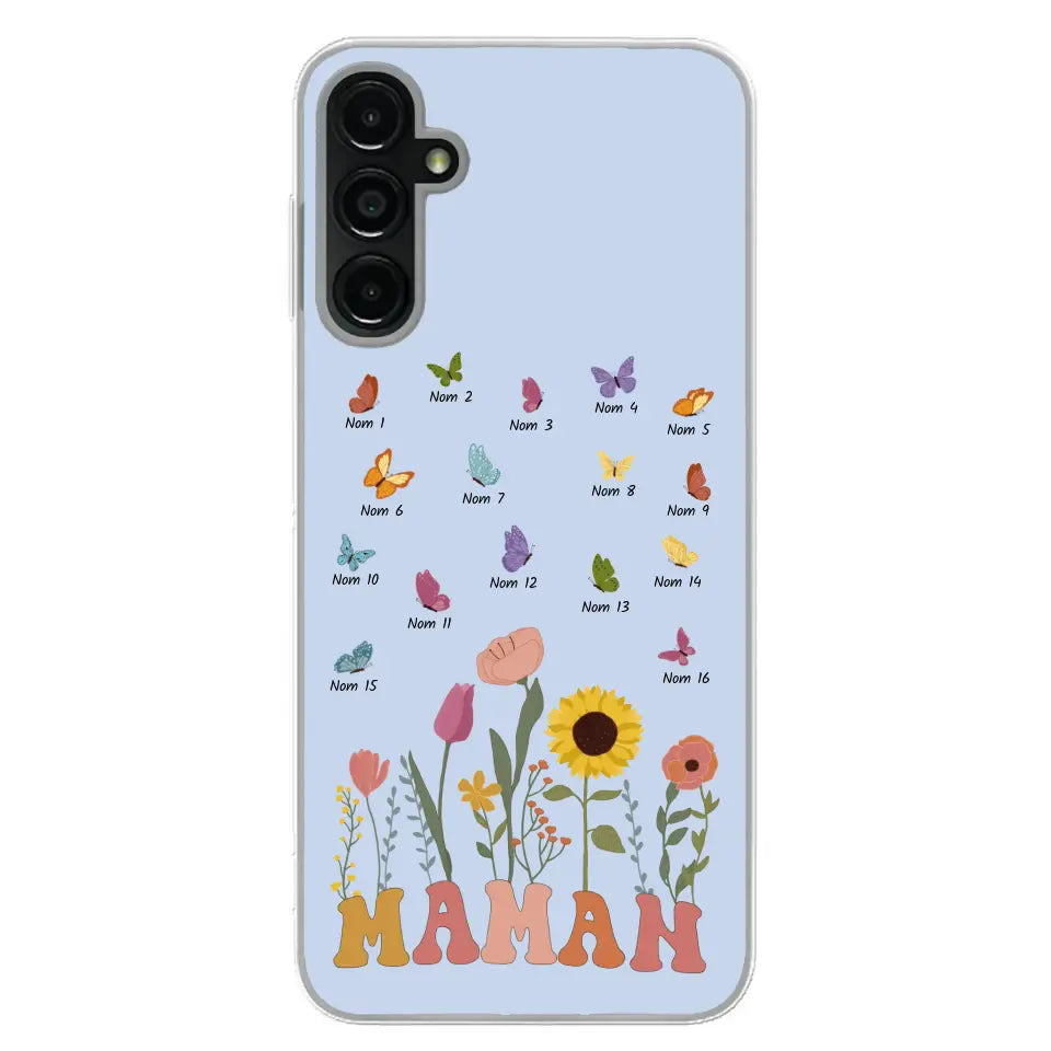 Prairie et papillons - Coque de téléphone personnalisée