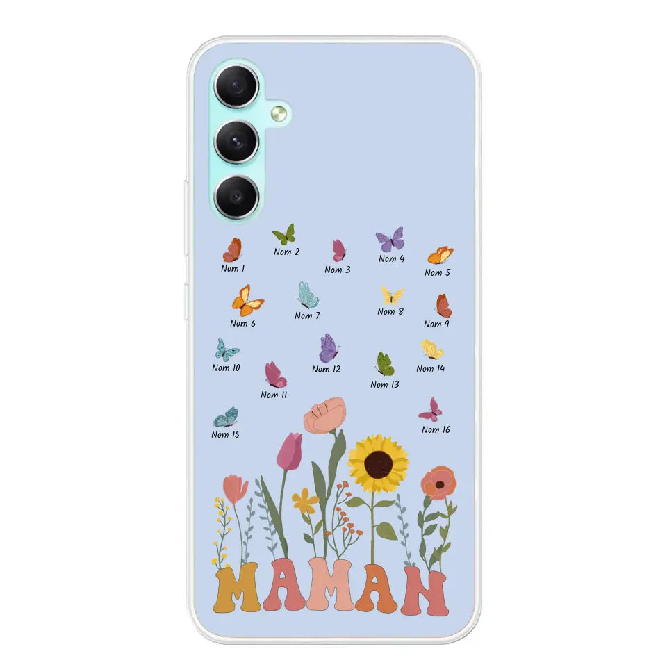 Prairie et papillons - Coque de téléphone personnalisée