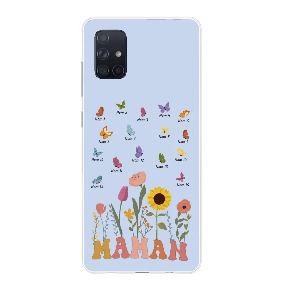 Prairie et papillons - Coque de téléphone personnalisée
