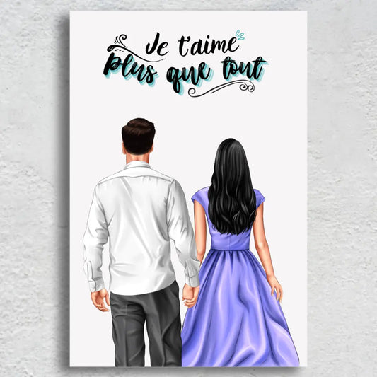 Couple main dans la main - Toile personnalisée