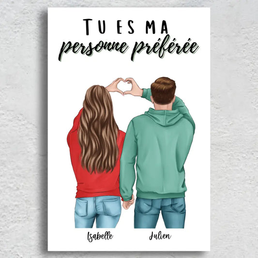 Couple (Cœur) - Toile Personnalisée