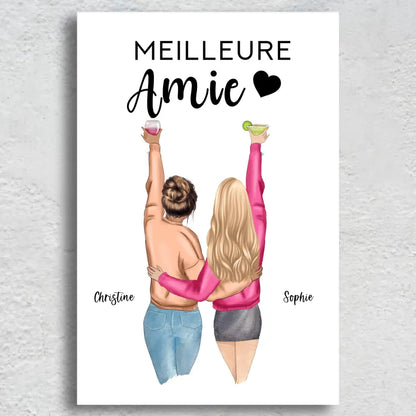 Meilleures amies - Toile personnalisée