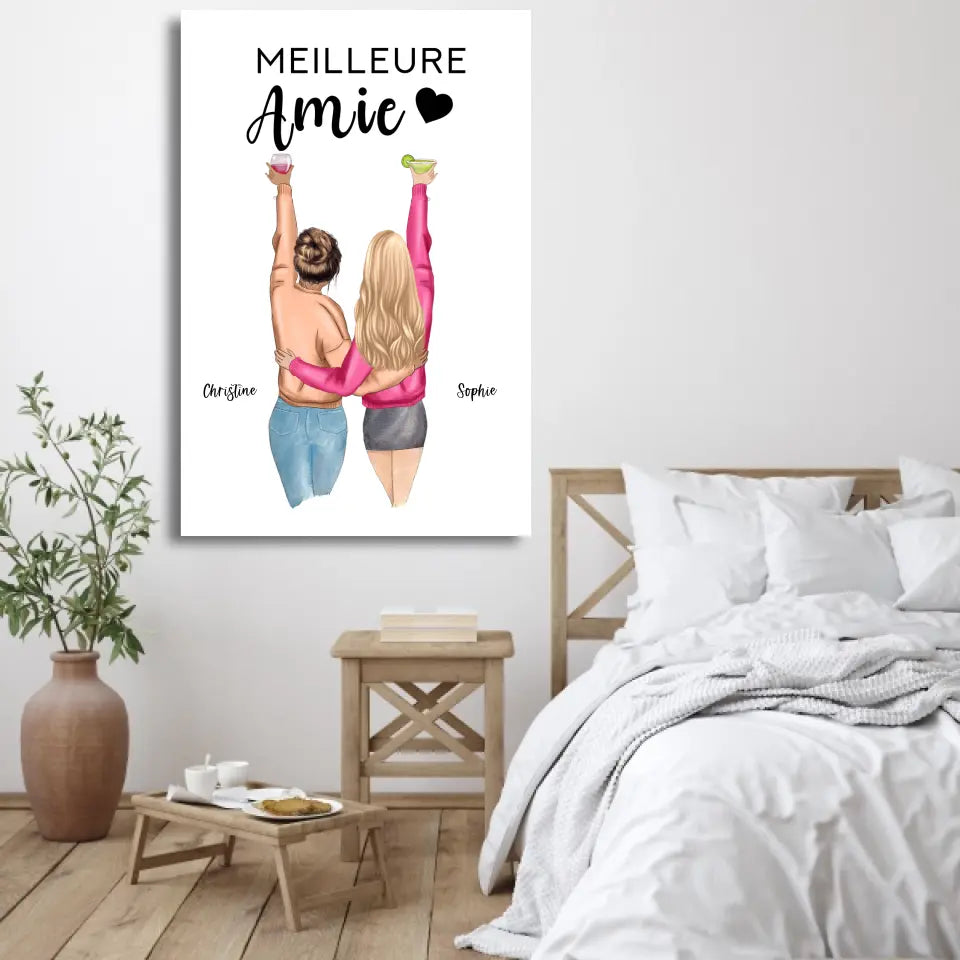 Meilleures amies - Toile personnalisée