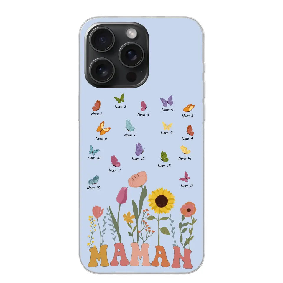 Prairie et papillons - Coque de téléphone personnalisée