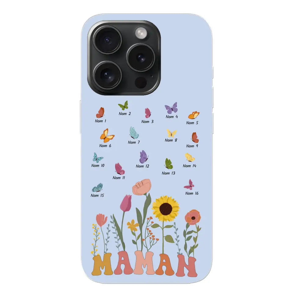 Prairie et papillons - Coque de téléphone personnalisée