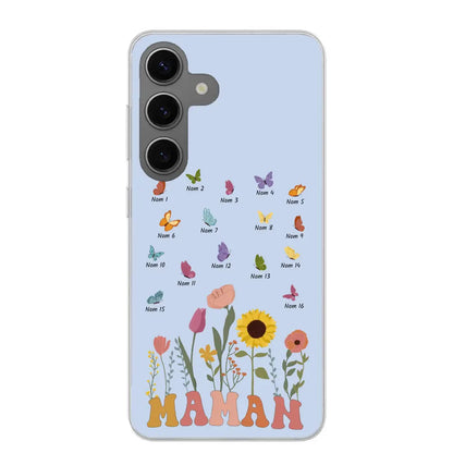 Prairie et papillons - Coque de téléphone personnalisée