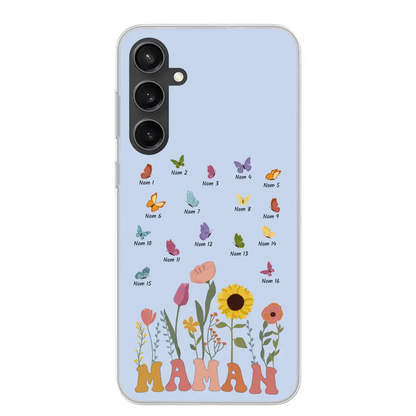 Prairie et papillons - Coque de téléphone personnalisée
