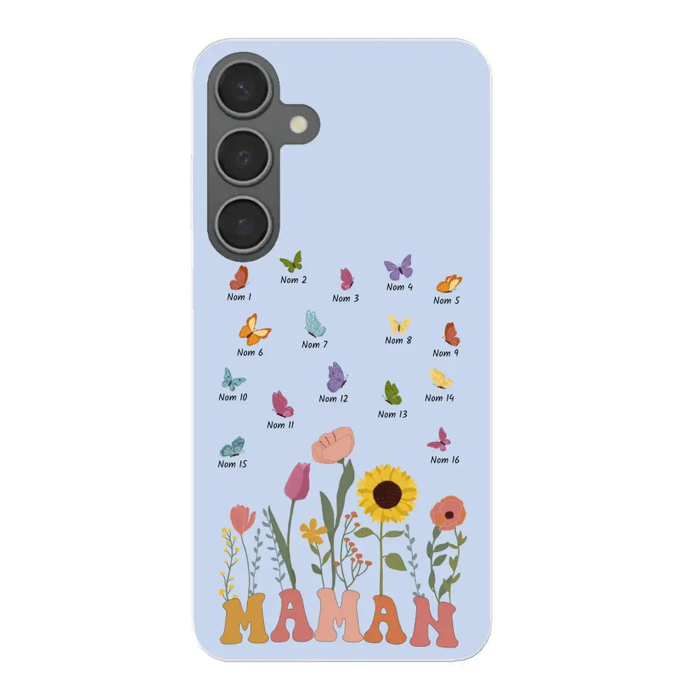 Prairie et papillons - Coque de téléphone personnalisée