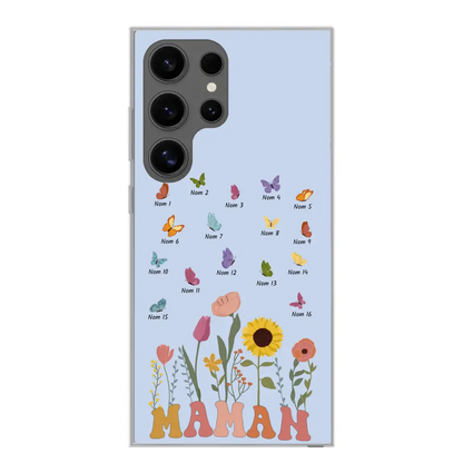 Prairie et papillons - Coque de téléphone personnalisée