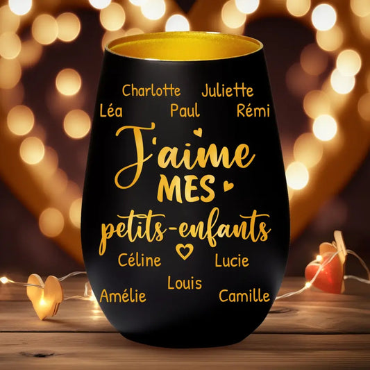 J'aime mes petits-enfants - Photophore personnalisé