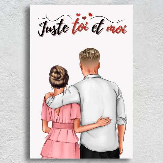 Couple qui s'enlace - Toile personnalisée