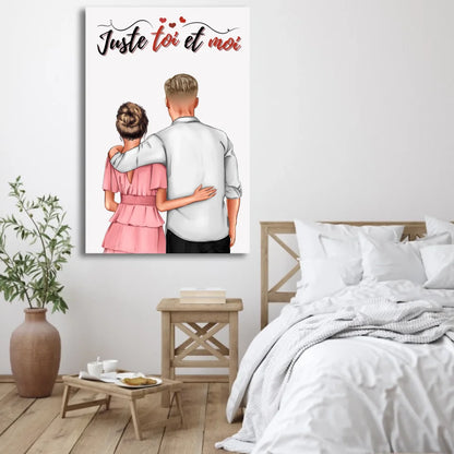 Couple qui s'enlace - Toile personnalisée