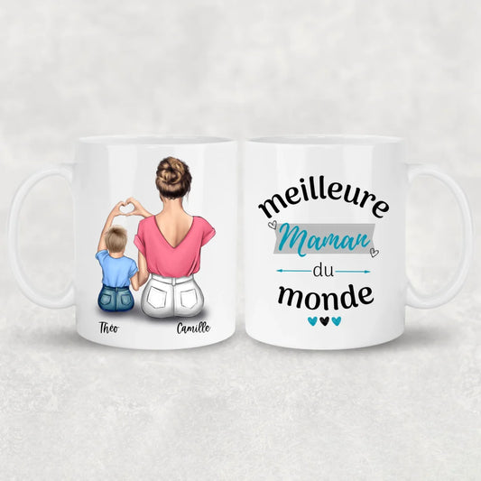 Maman et fils - mug personnalisé