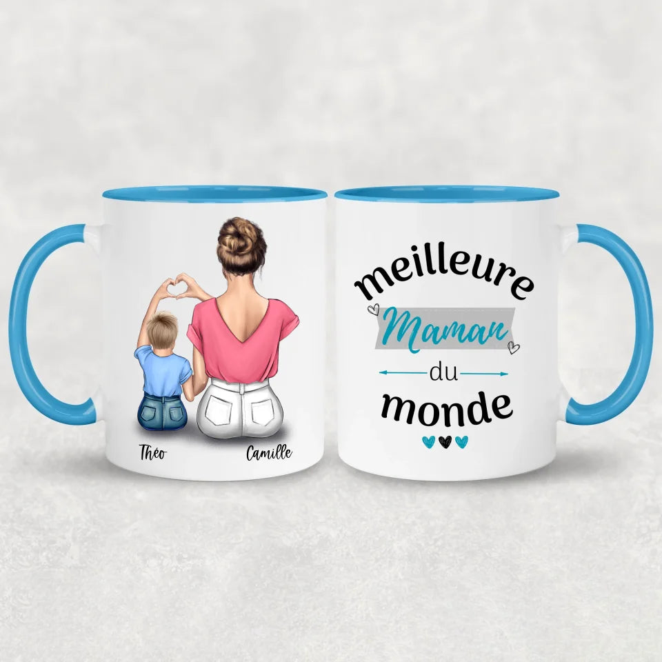 Maman et fils - mug personnalisé