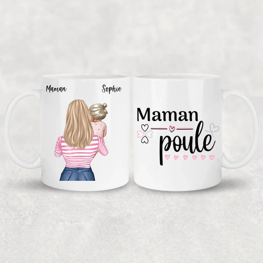 Maman avec 1 à 4 enfants - mug personnalisé