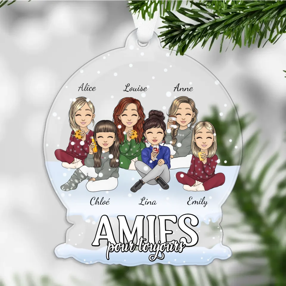 Amies de cœur - Ornement acrylique personnalisé