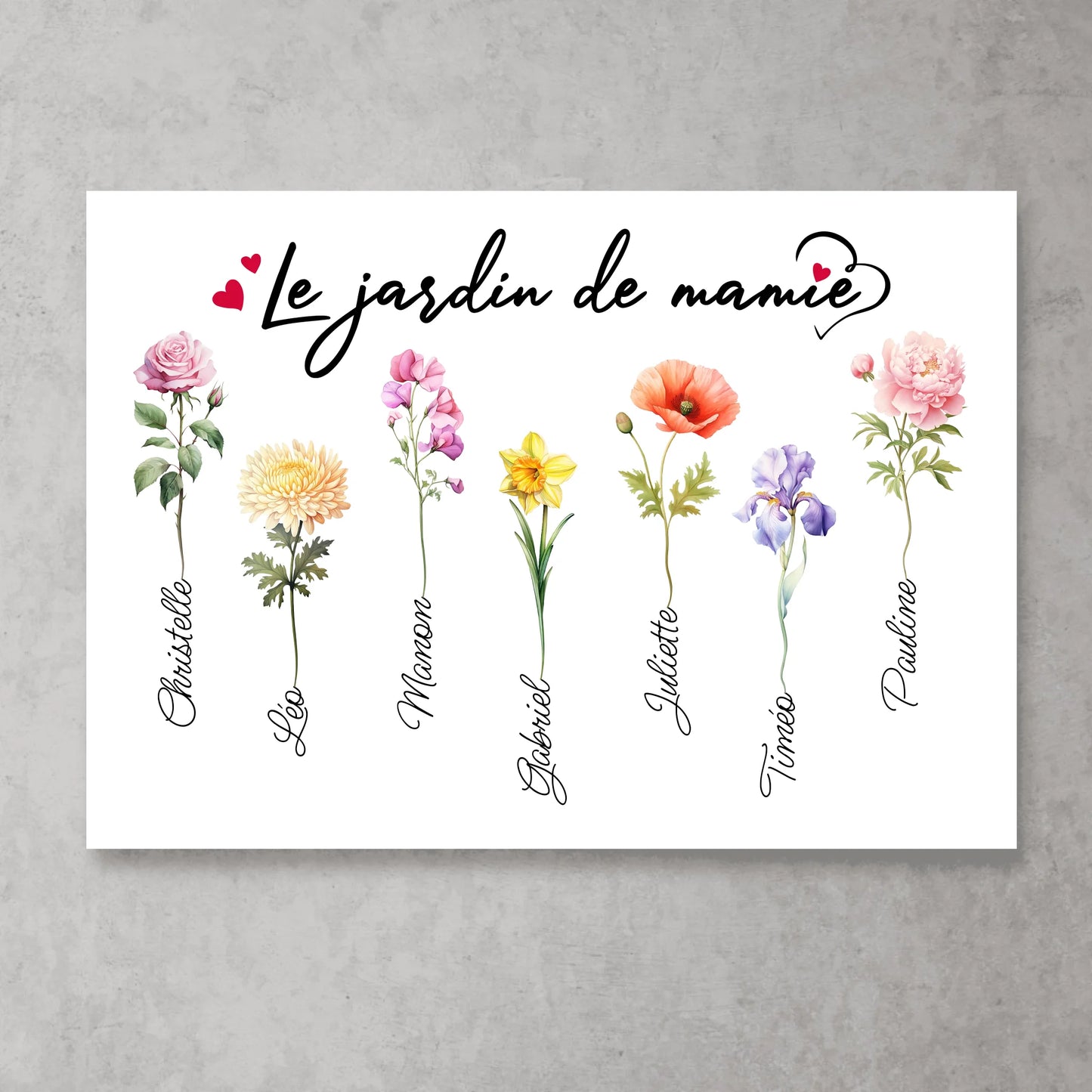 Le jardin de mamie - affiche personnalisée