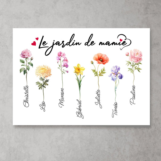 Le jardin de mamie - affiche personnalisée